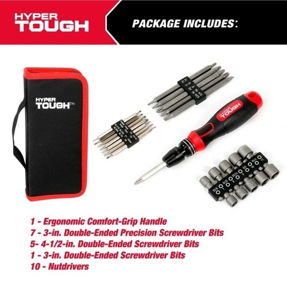 New Hyper Tough Hyper Tough 24-piece Quick-load Screwdriver Set - Picture 2 of 11